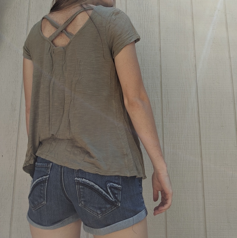 Crossed Back Green Shirt